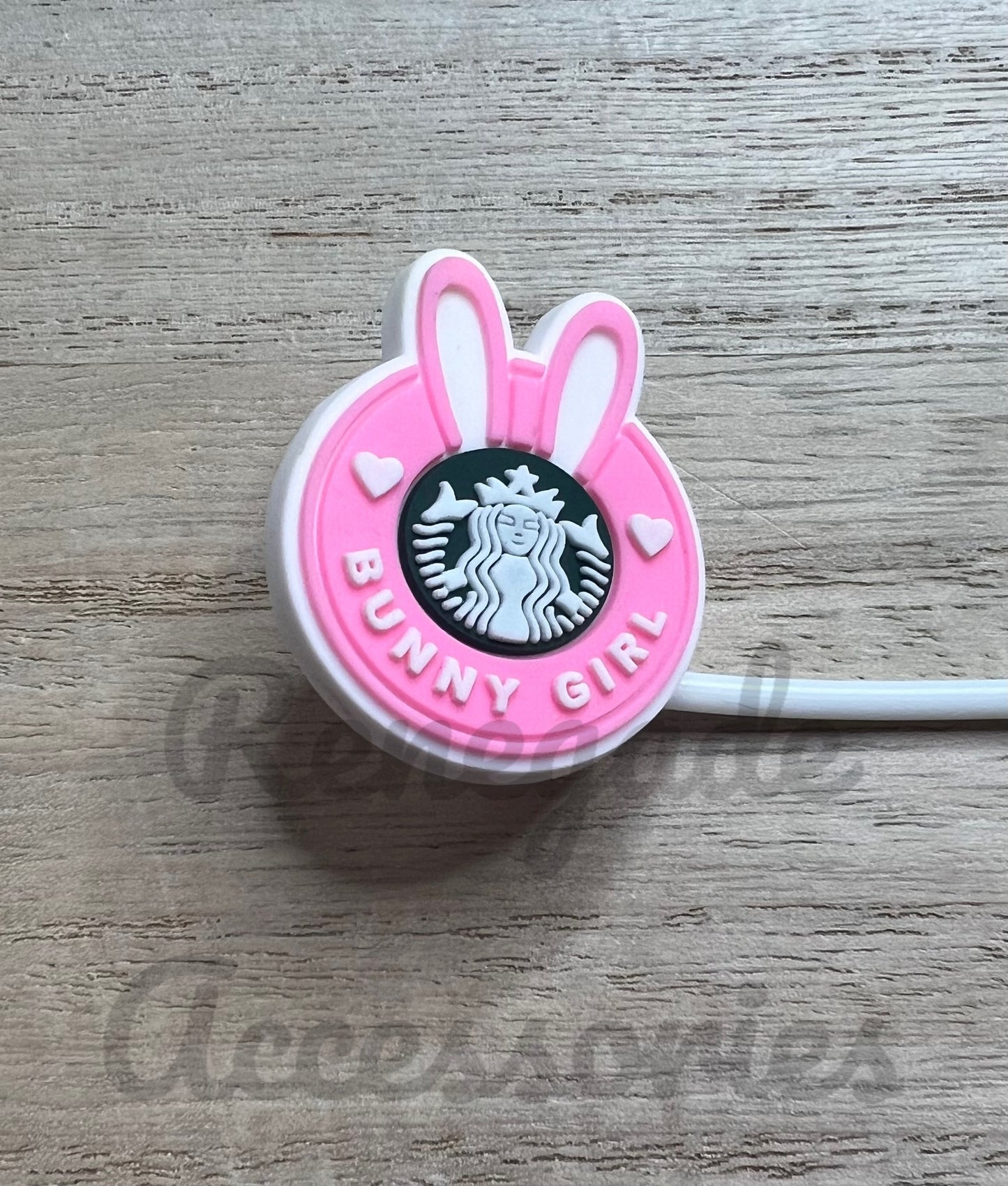 Straw Topper - Bunny Girl - Coffee