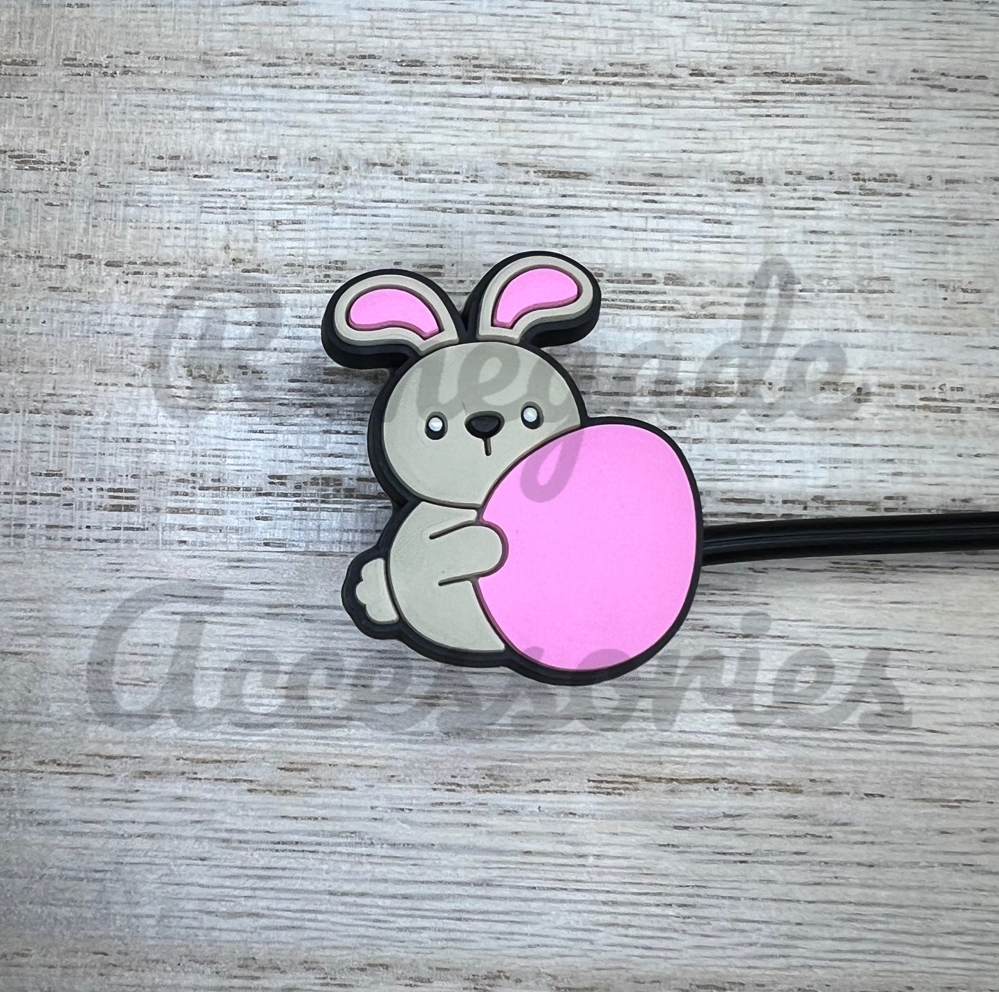 Straw Topper - Bunny Pink Egg