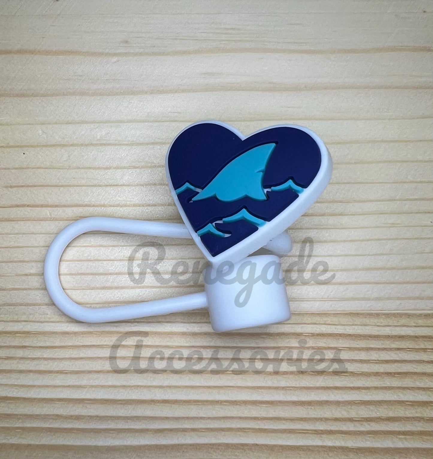 Straw Topper - Shark Heart