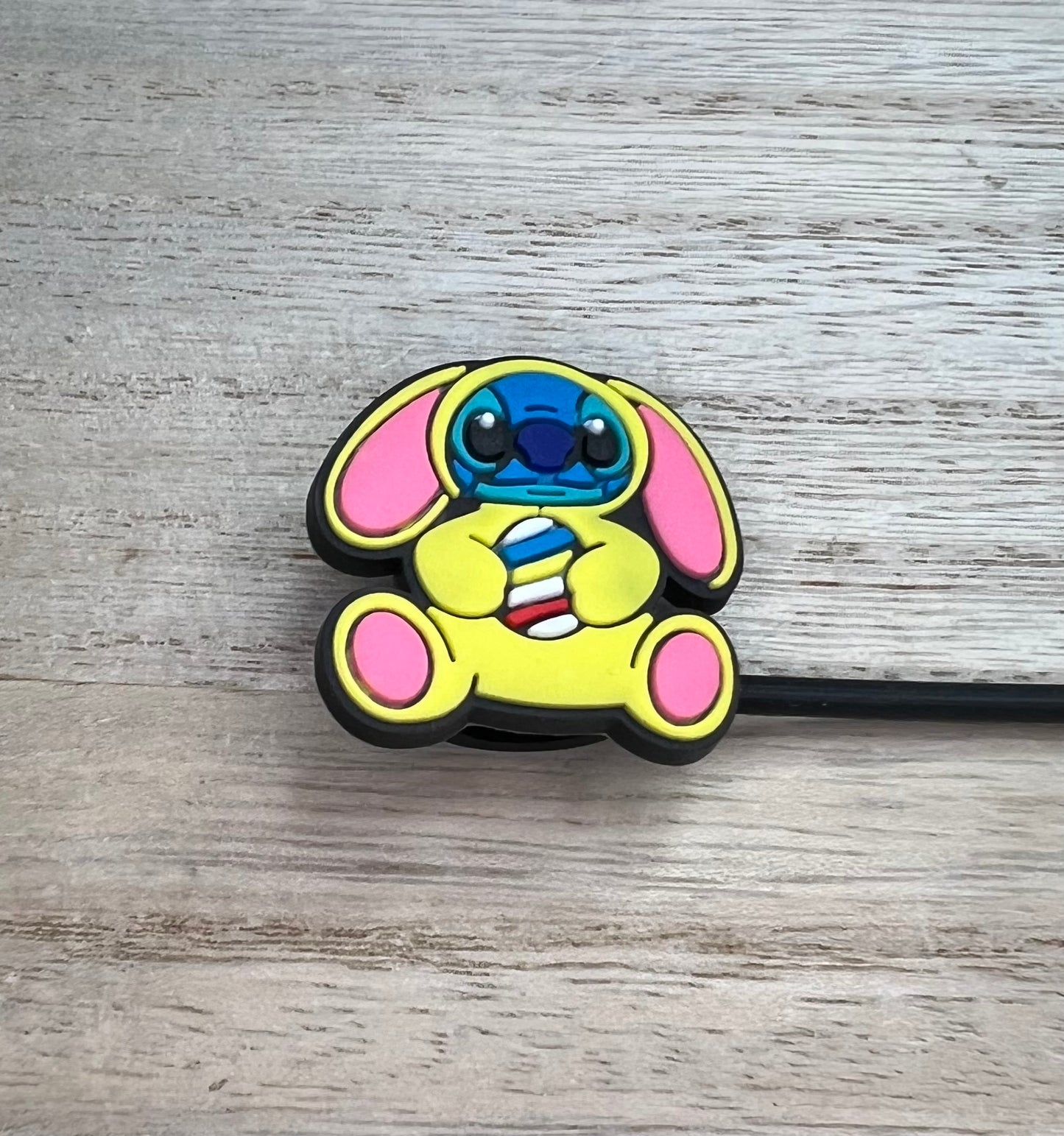 Straw Topper - Blue Alien Bunny