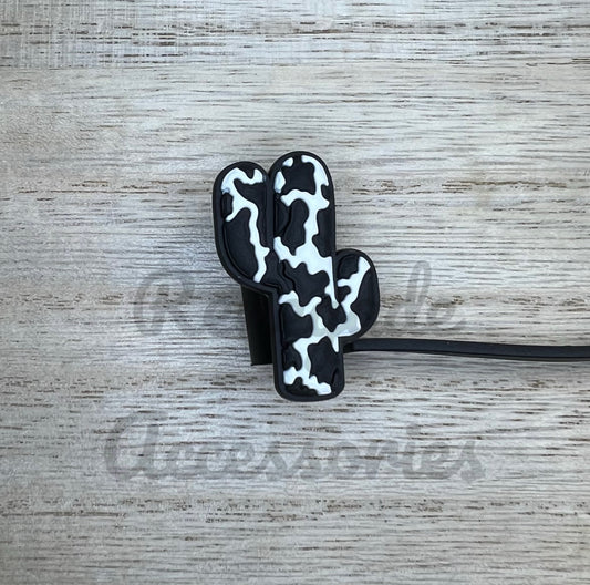 Straw Topper - Cowprint Cactus