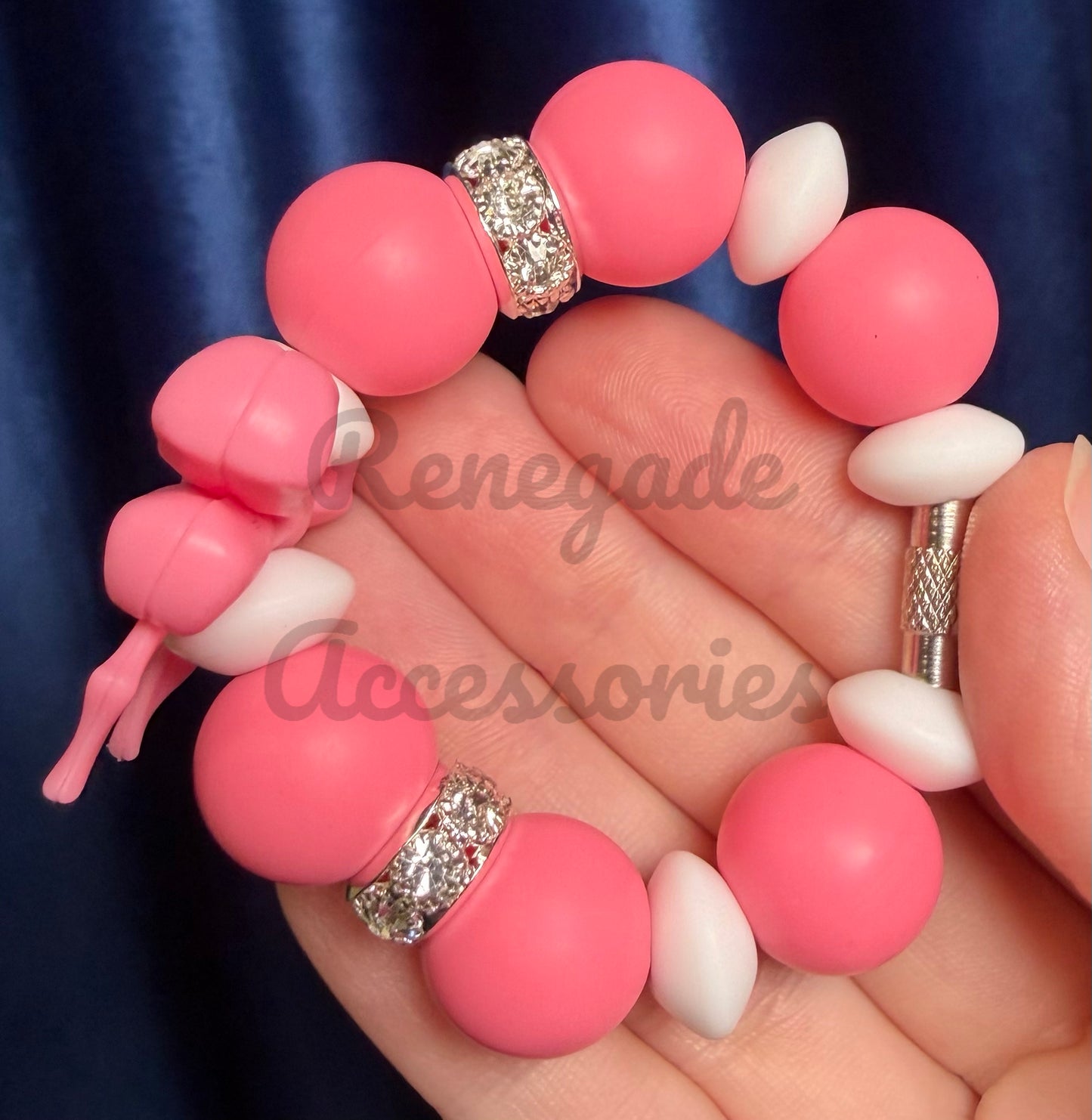 Silicone Charm - Pink Bow