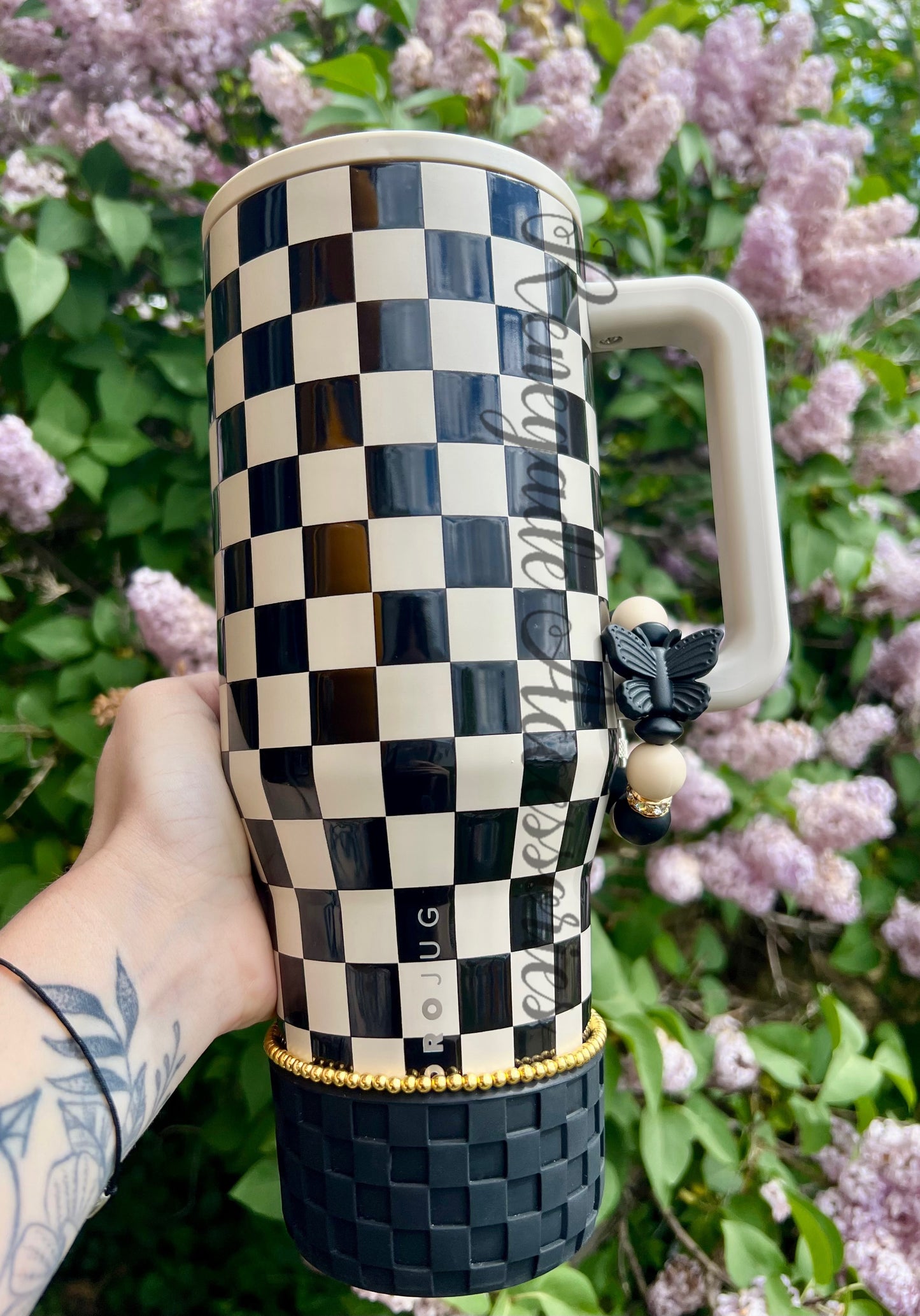 Tumbler Bracelet - Gold - Aubrie Checkers - Hydrojug