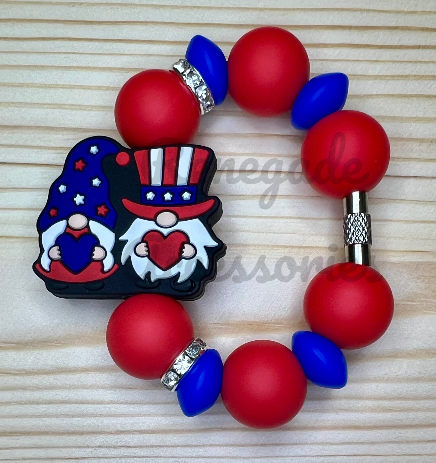 Silicone Charm - Fourth Of July Gnomes