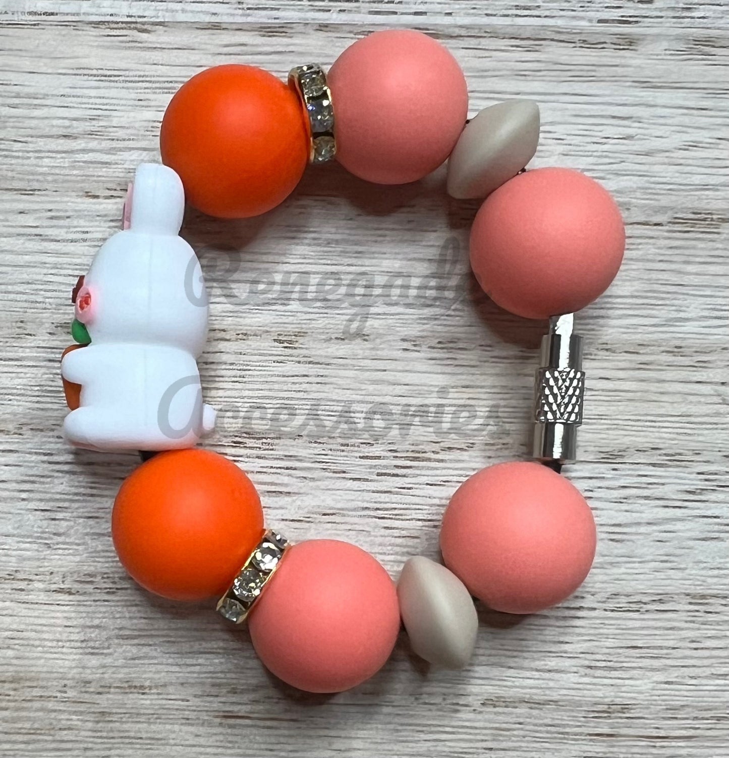 Silicone Charm - Carrot Bunny