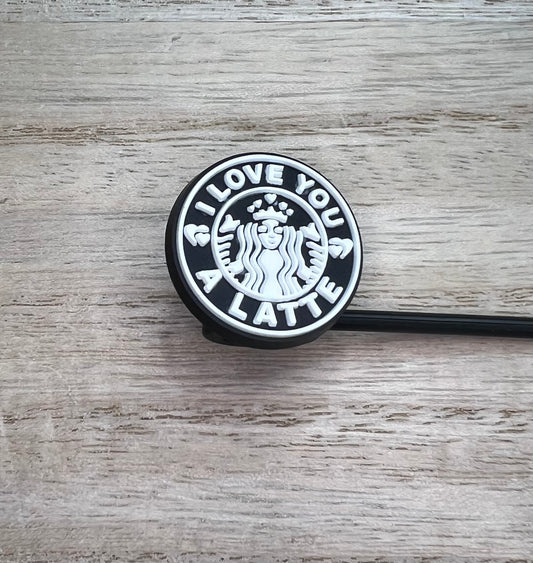 Straw Topper - I Love You A Latte - Coffee