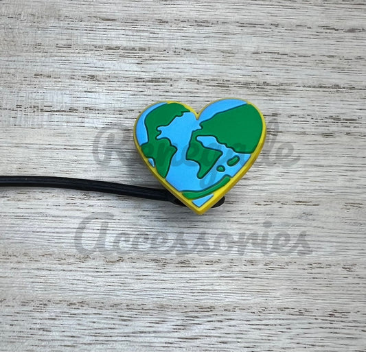 Straw Topper - Earth Day Heart