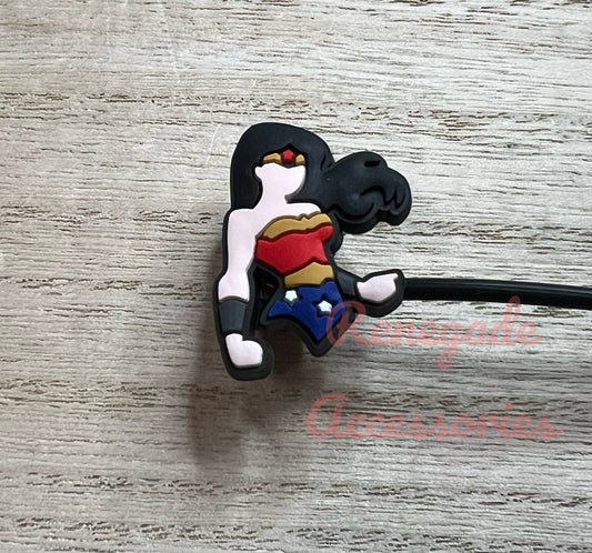 Straw Topper - W Woman Superhero Character