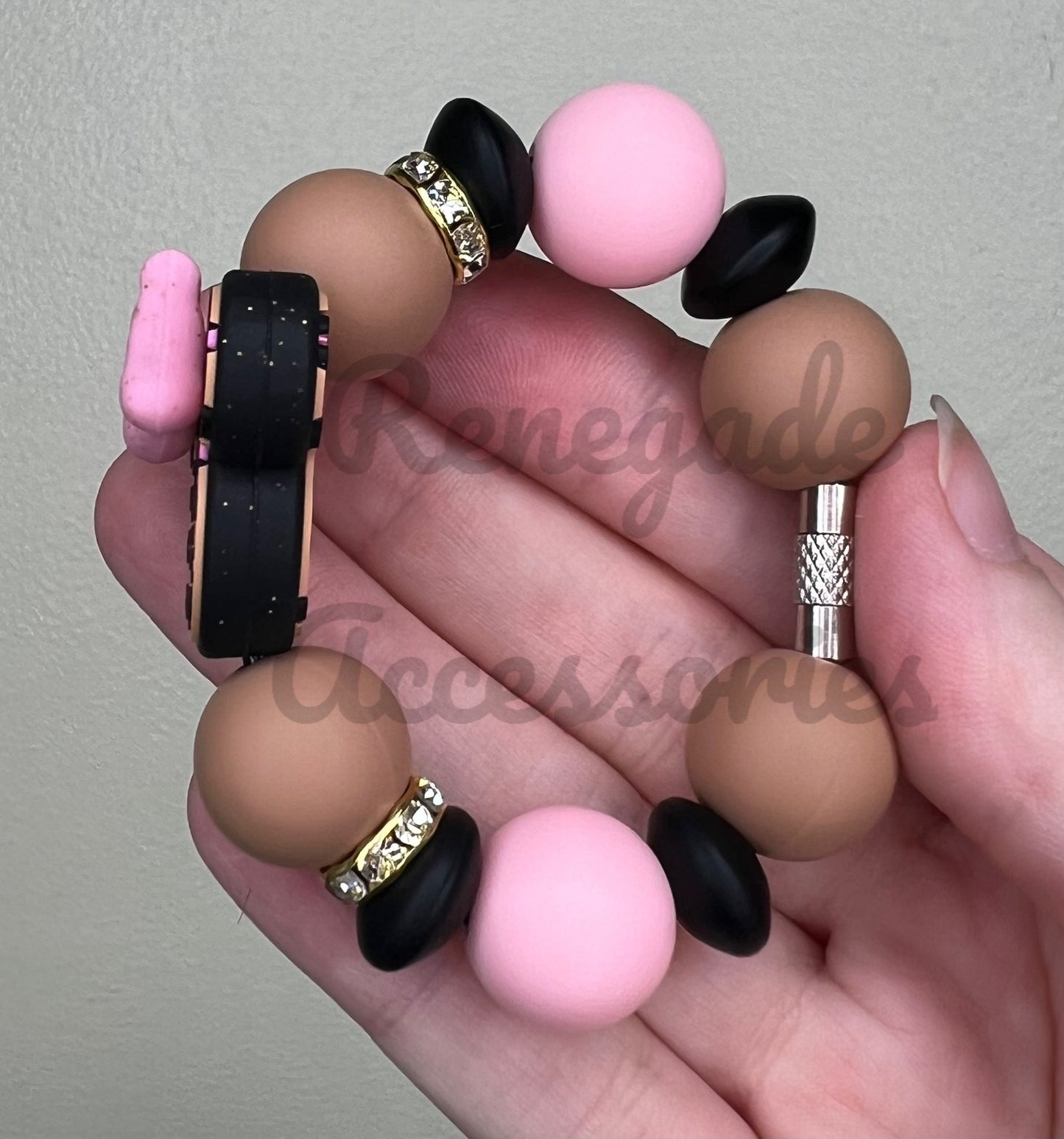 Silicone Charm - Mouse Ears Cheetah Bow