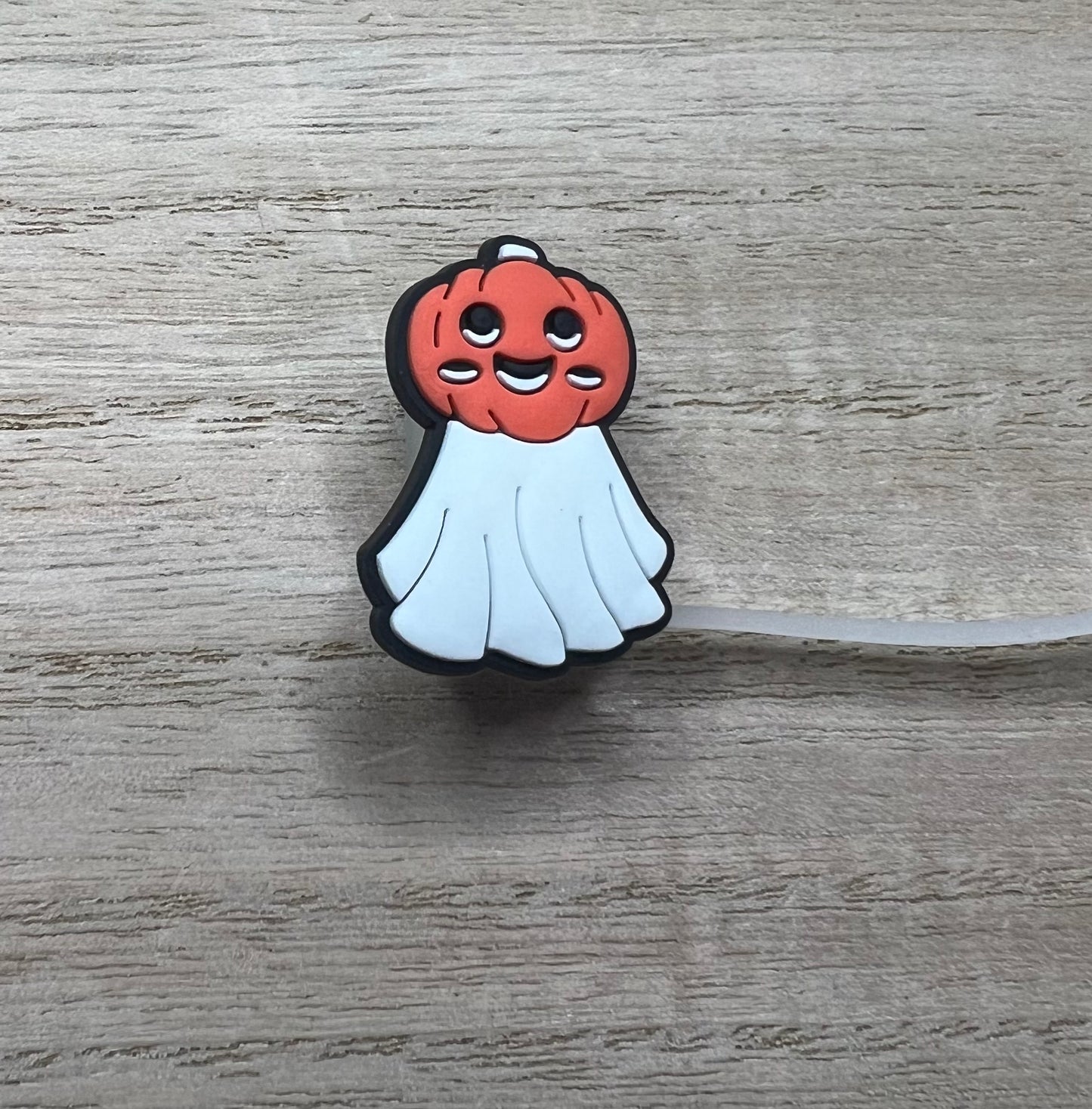 Straw Topper - Pumpkin Ghost