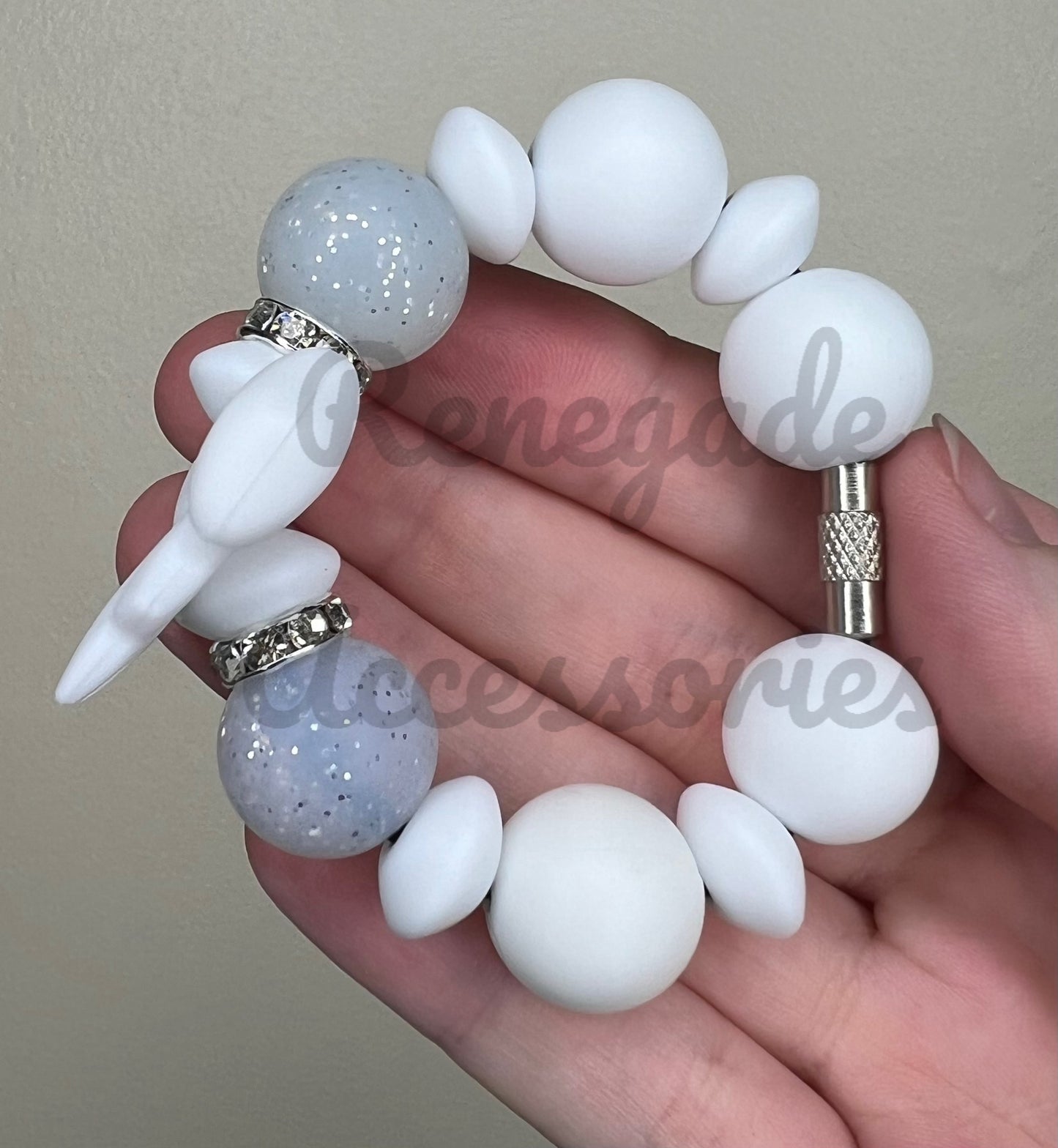 Silicone Charm - White Bow