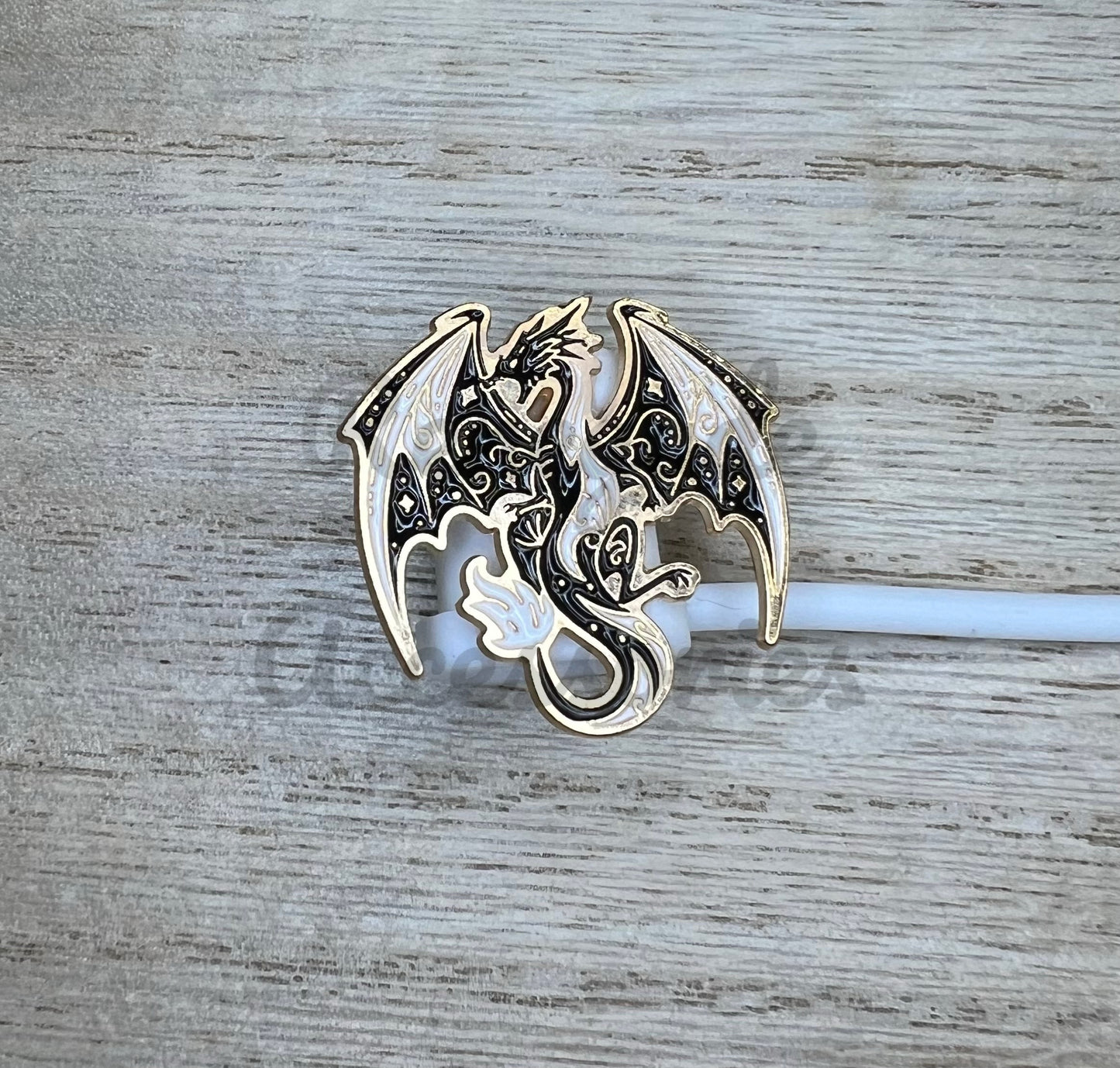 Straw Topper - Metal - Dragon