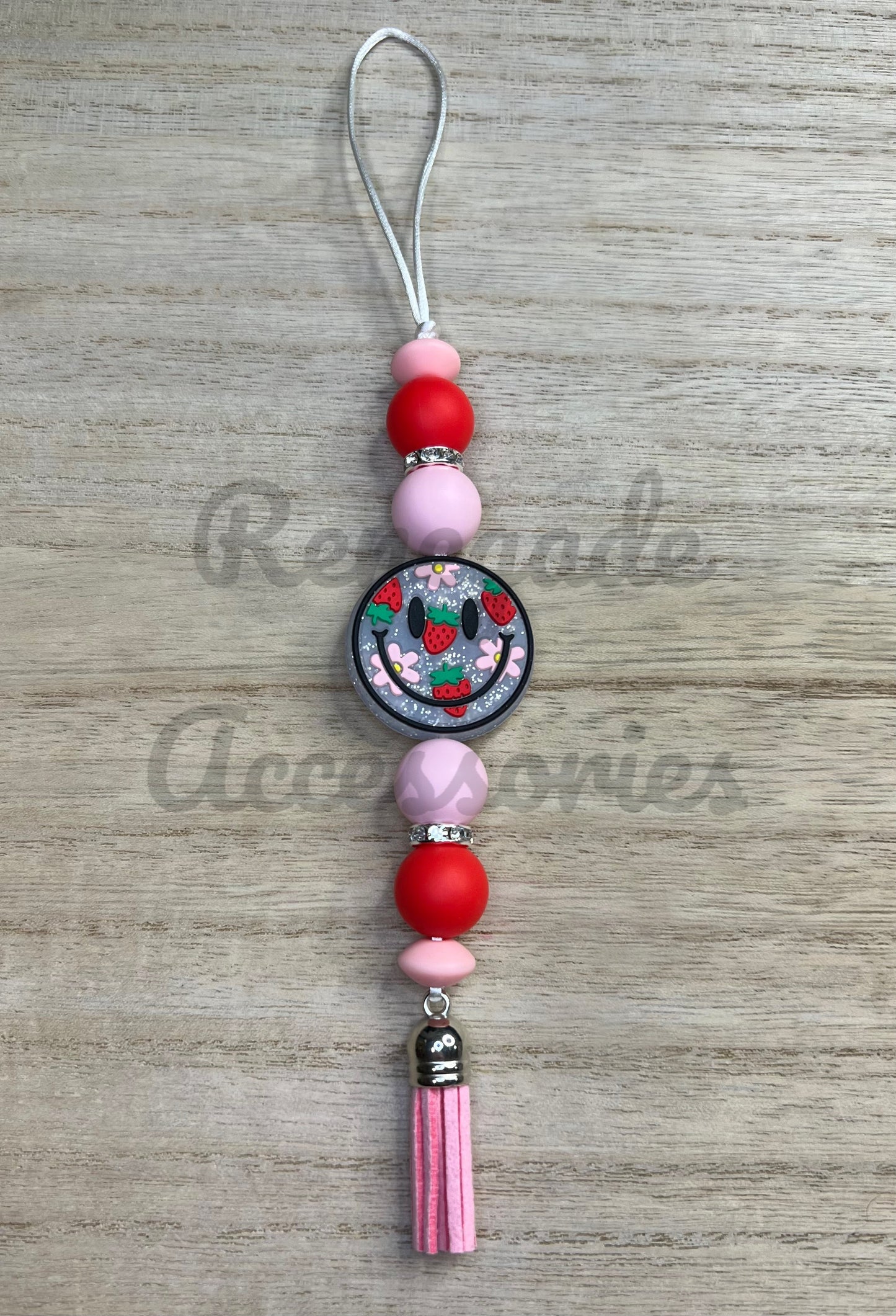 Silicone Charm - Enchanted Charms - Smiley Strawberry - Strawberry Fields