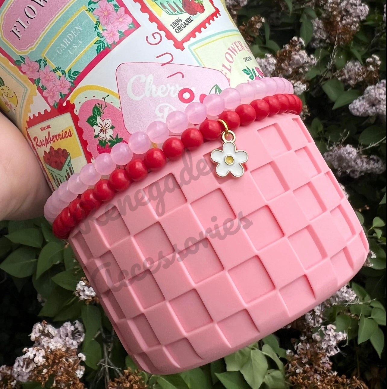 Tumbler Bracelet - Pink Strawberry/Farmers Market - Hydrojug
