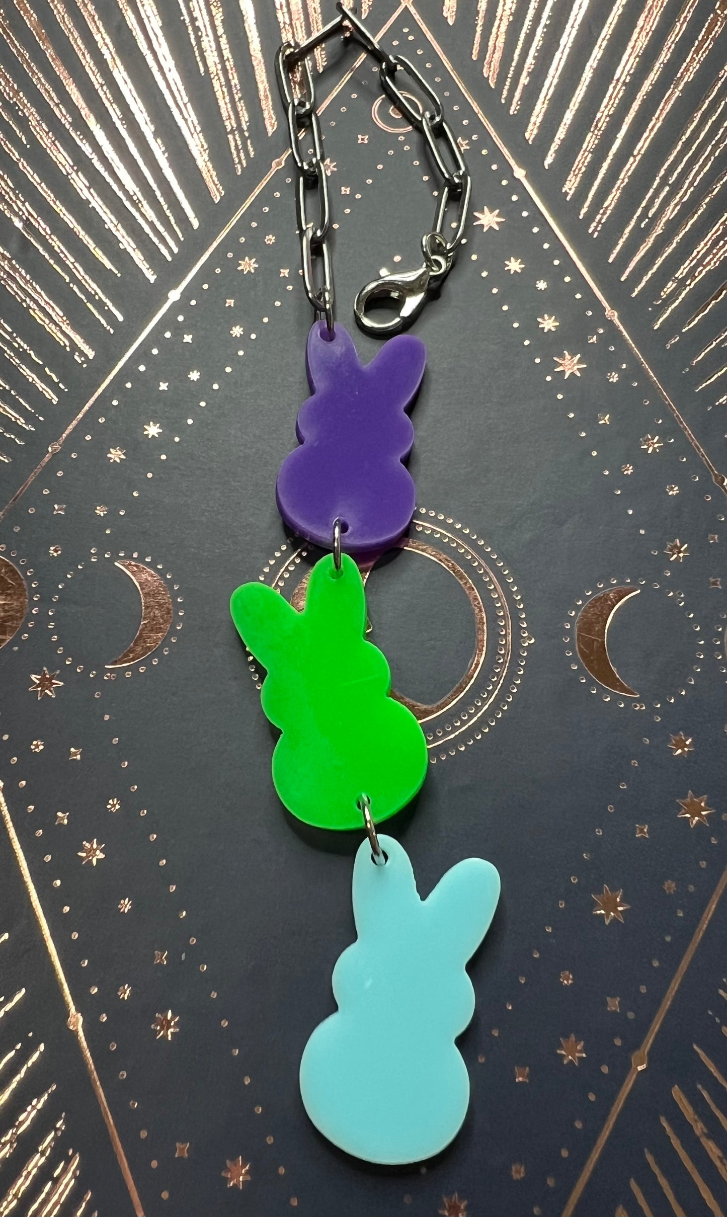 Metal Charm - Bunnies Peeps - Silver