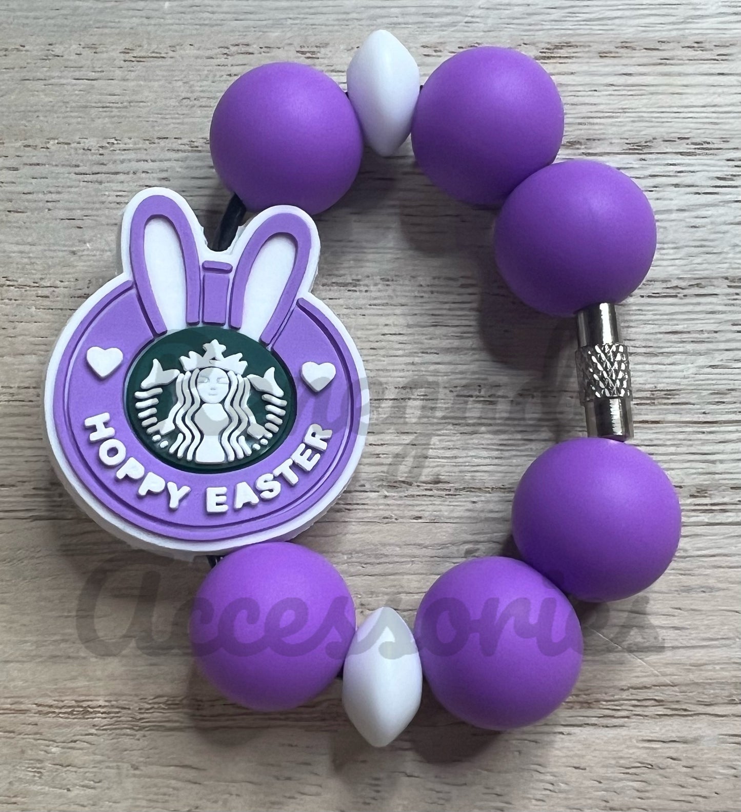 Silicone Charm - Hoppy Easter Bunny - Coffee