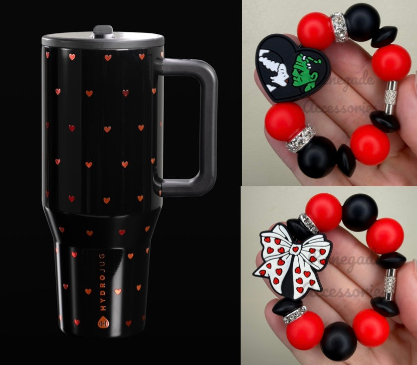 Silicone Charm - Heart Bow - Queen Of Hearts