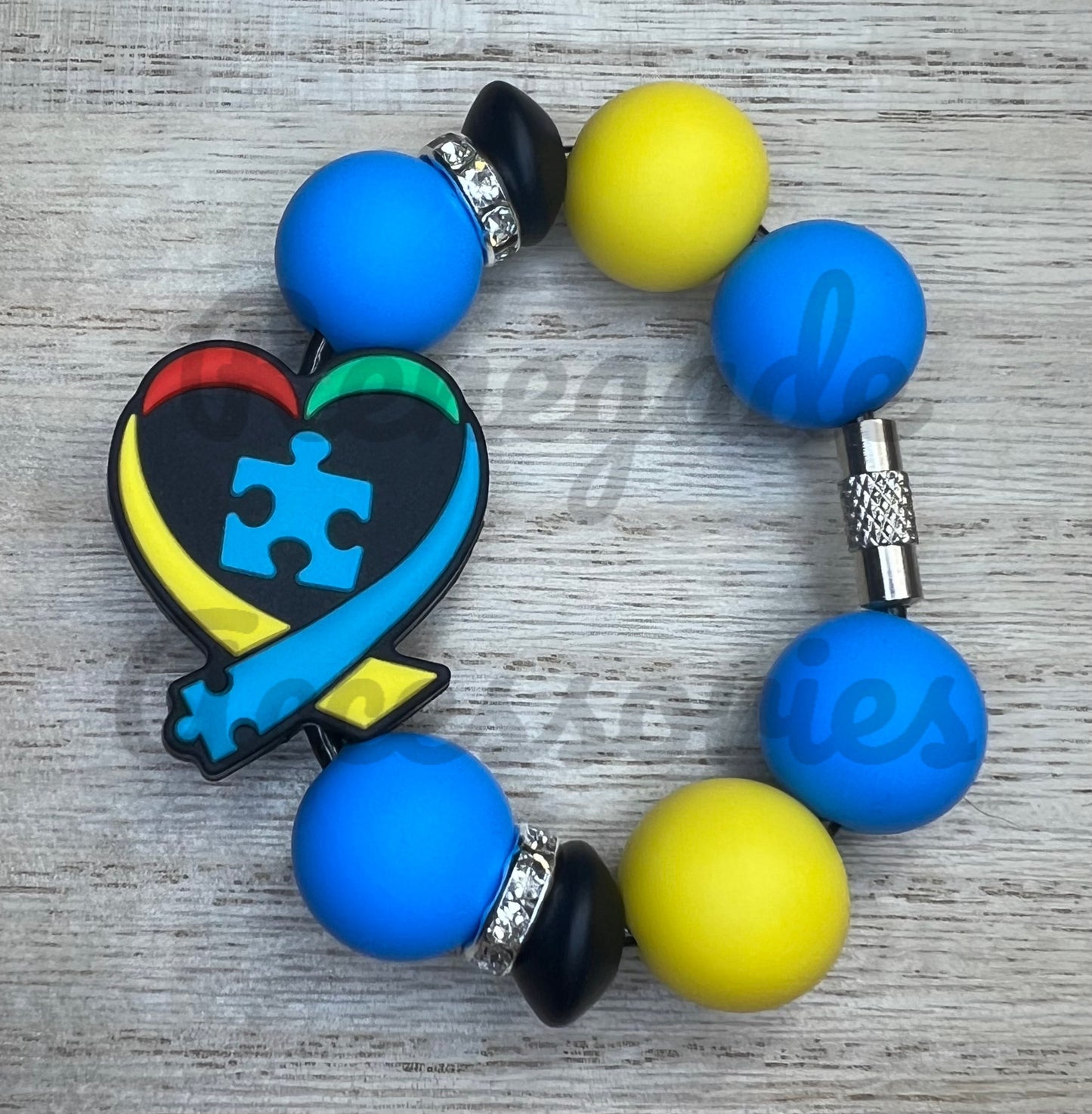 Silicone Charm - Autism Awareness Heart