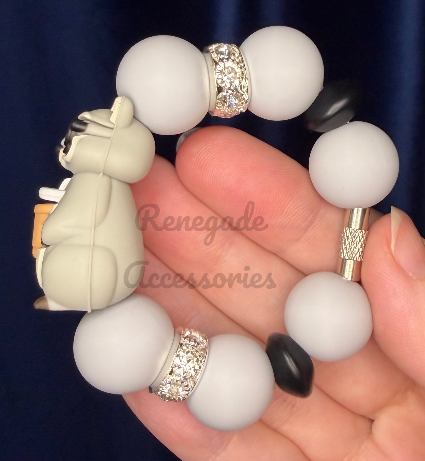 Silicone Charm - Bougie Raccoon/Coffee
