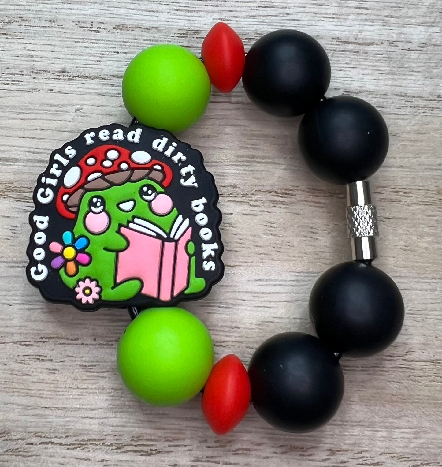 Silicone Charm - Good Girls Read Dirty Books Frog