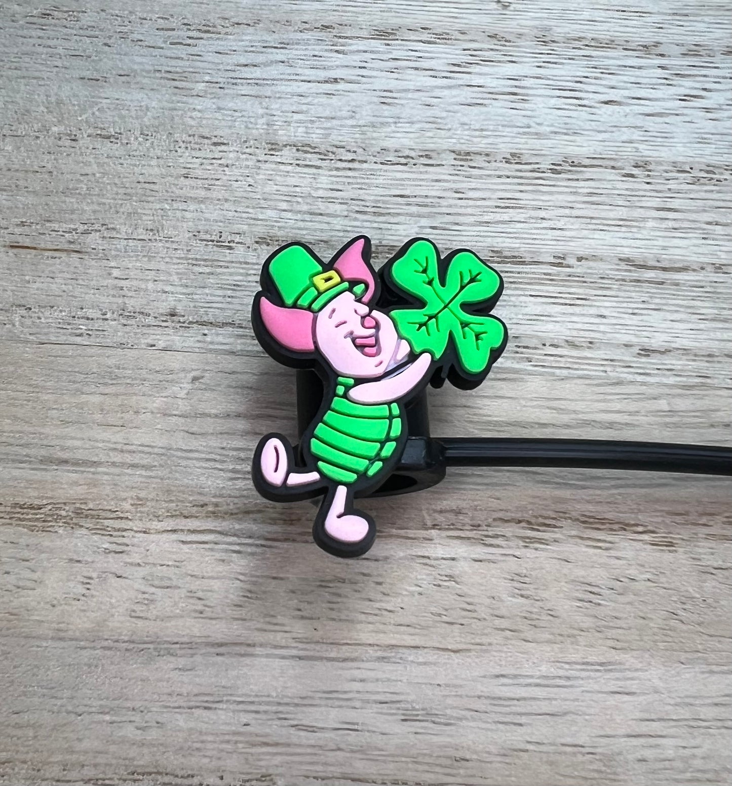 Straw Topper - Pig - Yellow Bear Character