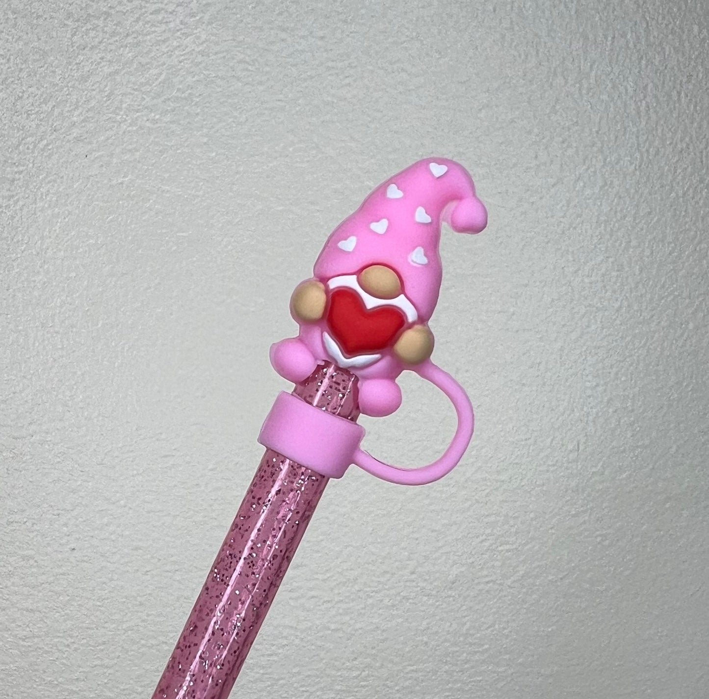 Straw Topper 3D - Valentine Gnome