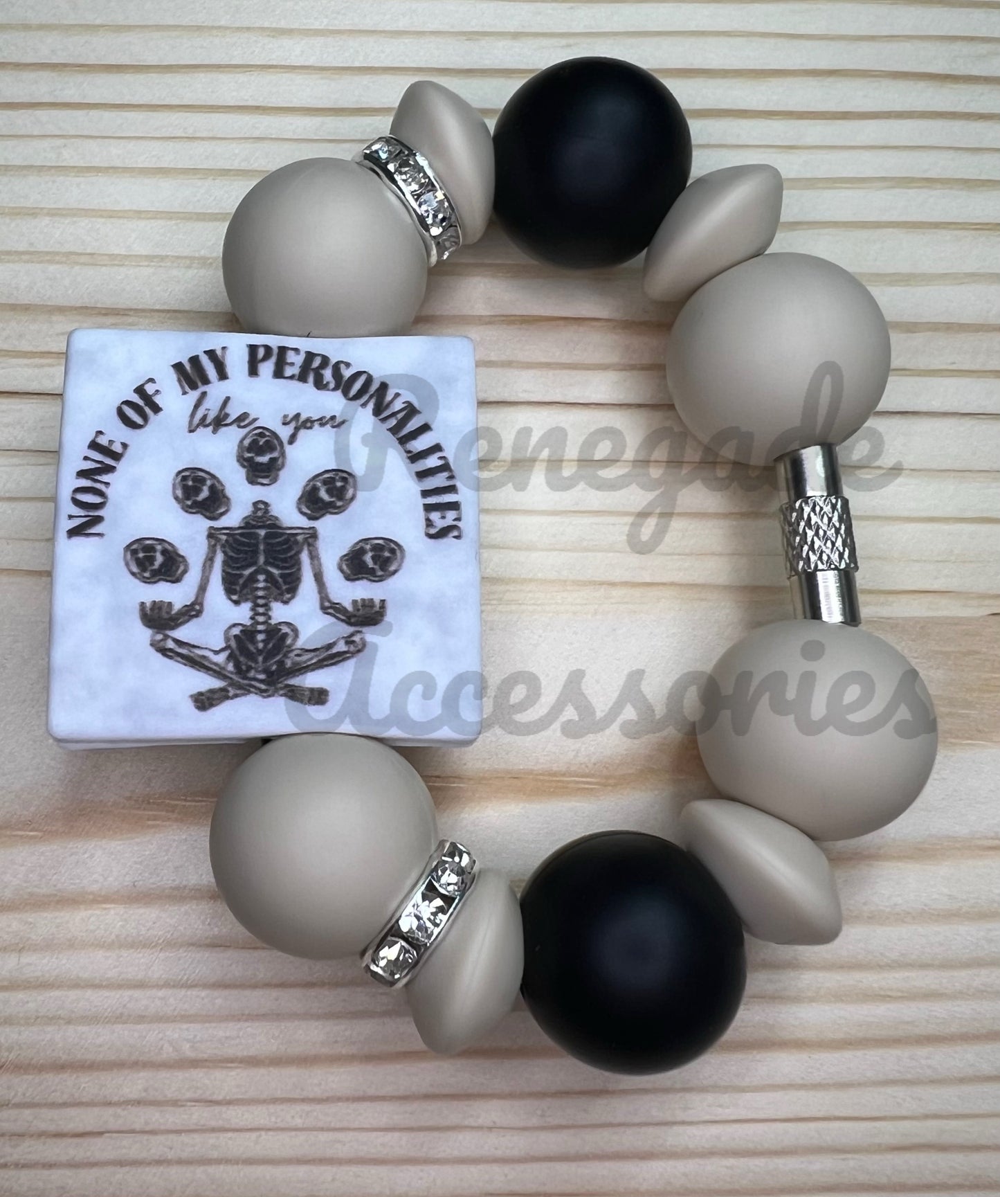 Silicone Charm - None Of My Personalities Like You Skeleton