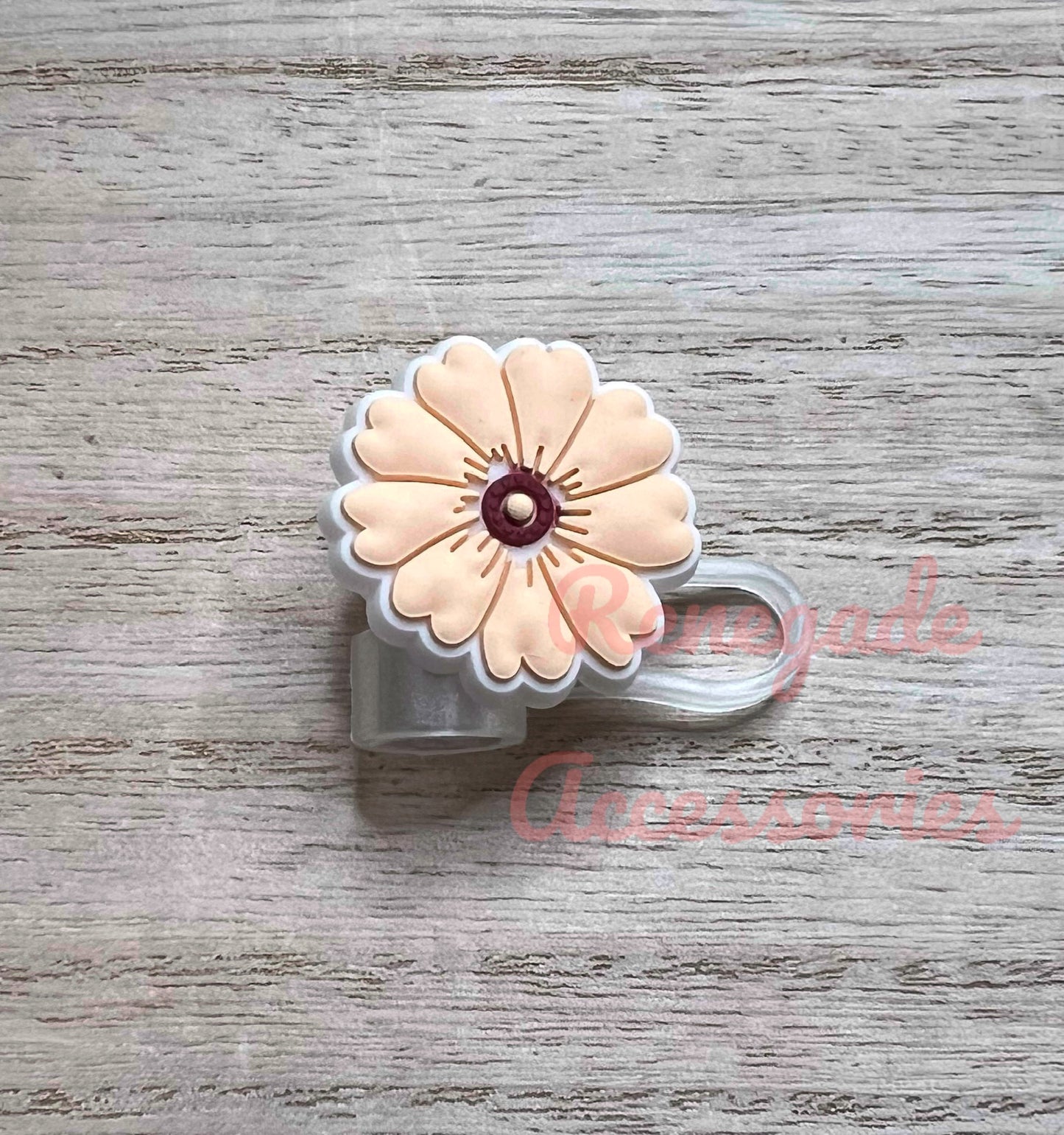 Straw Topper - Neautral Flower