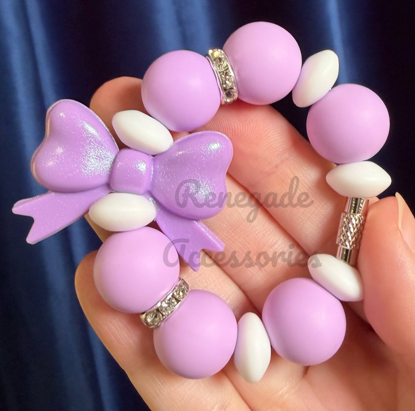 Silicone Charm - Light Purple Opal Bow