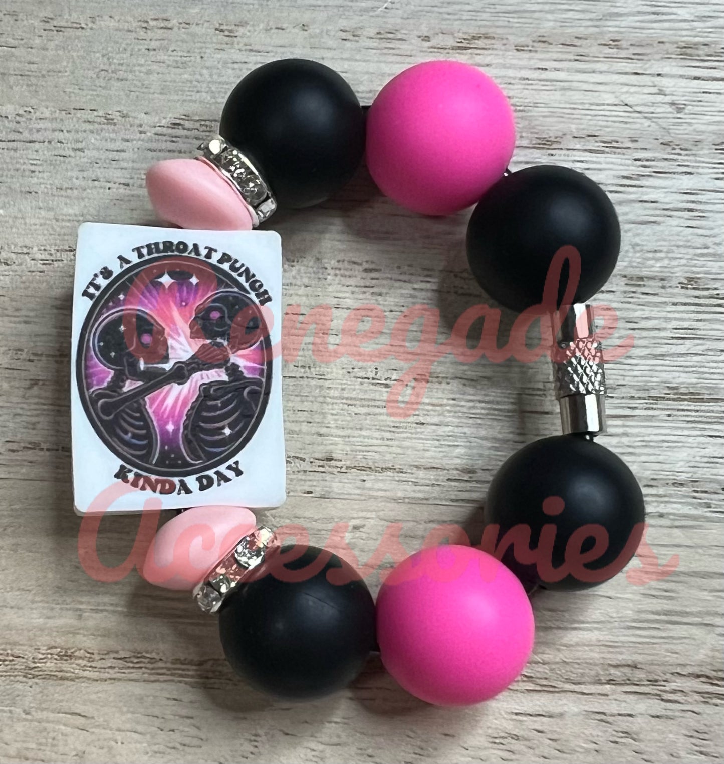 Silicone Charm - It’s A Throat Punch Kinda Day - Skeletons