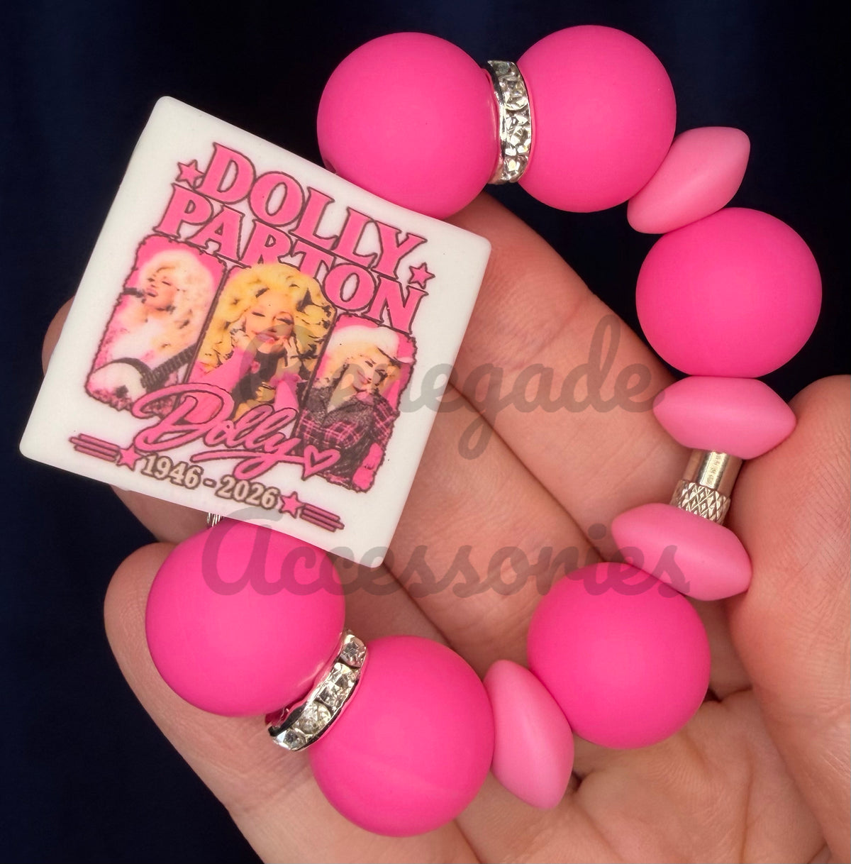 Silicone Charm - Dolly Hot Pink