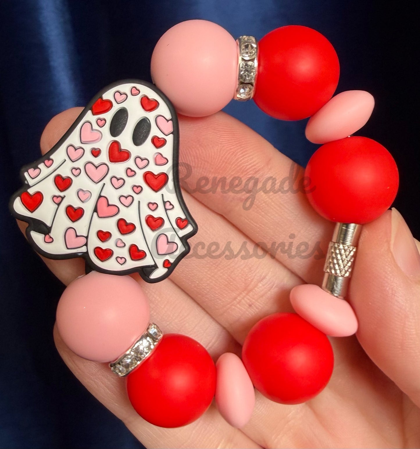 Silicone Charm - Heart Ghost