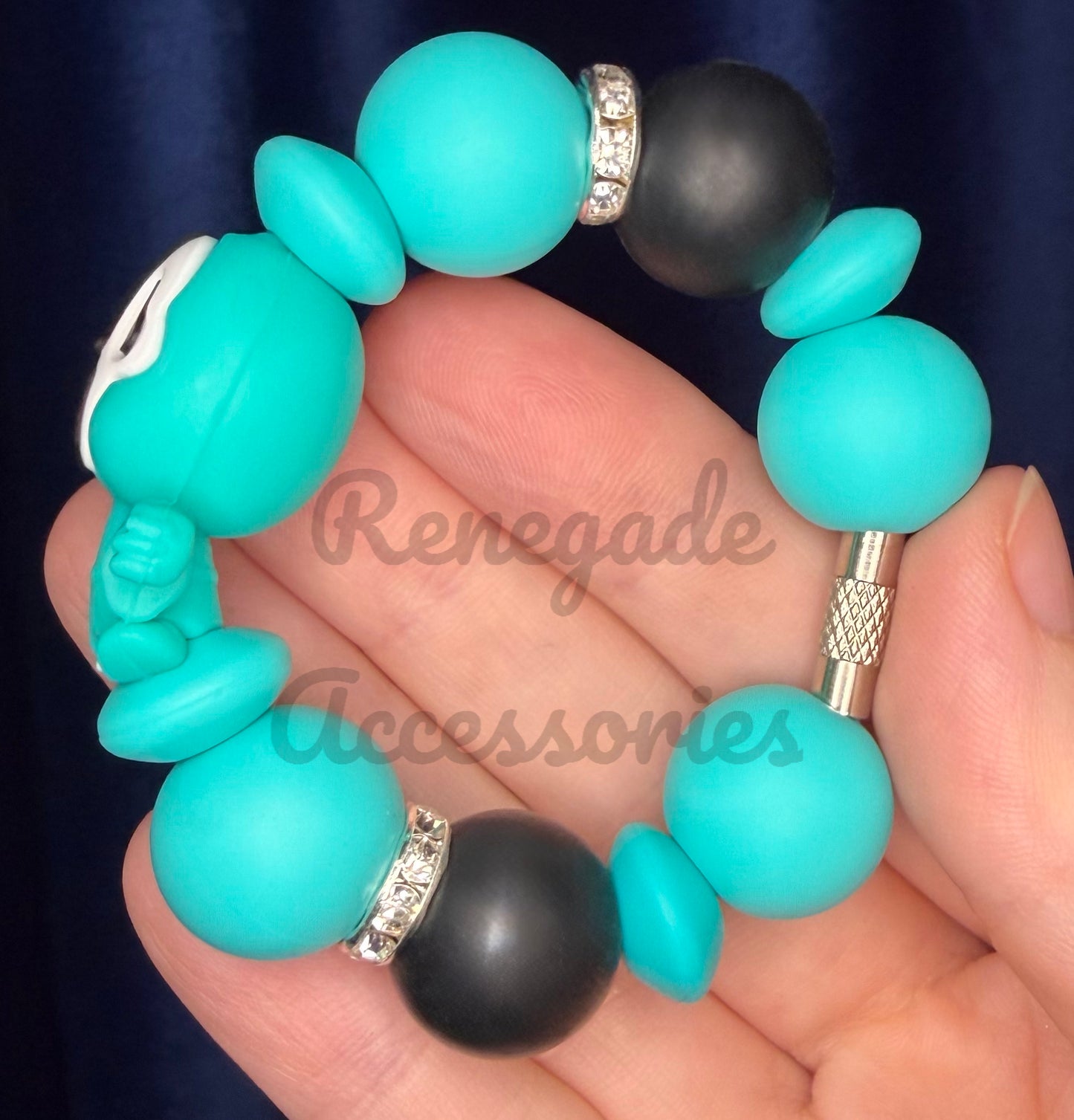 Silicone Charm - Turquoise Ghostface