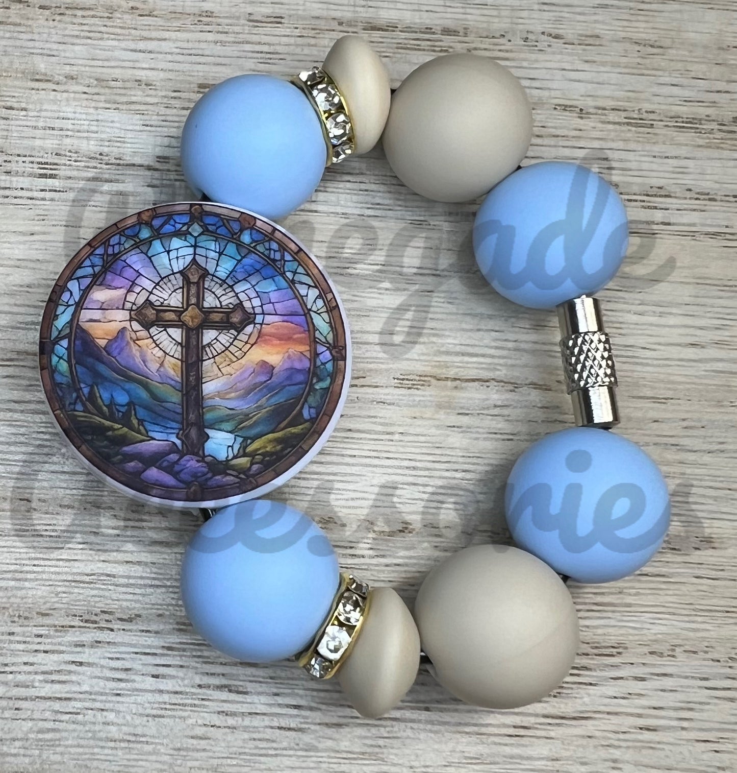 Silicone Charm - Stained Glass Cross