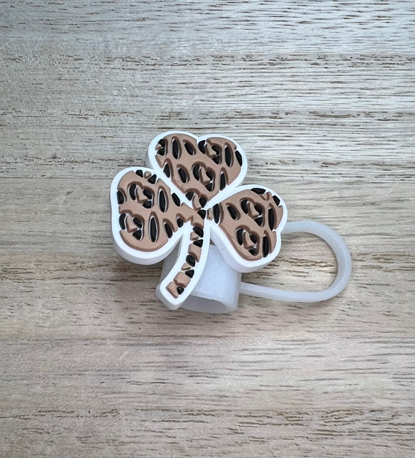 Straw Topper - Cheetah Shamrock / Clover