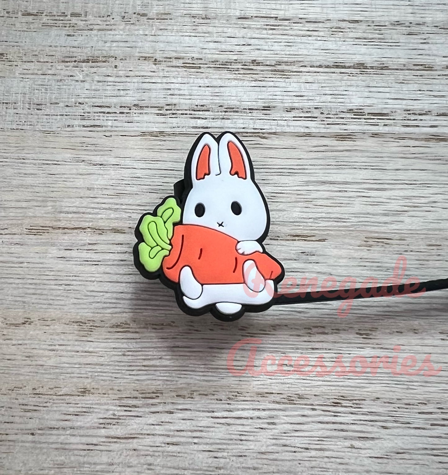 Straw Topper - Bunny Carrot