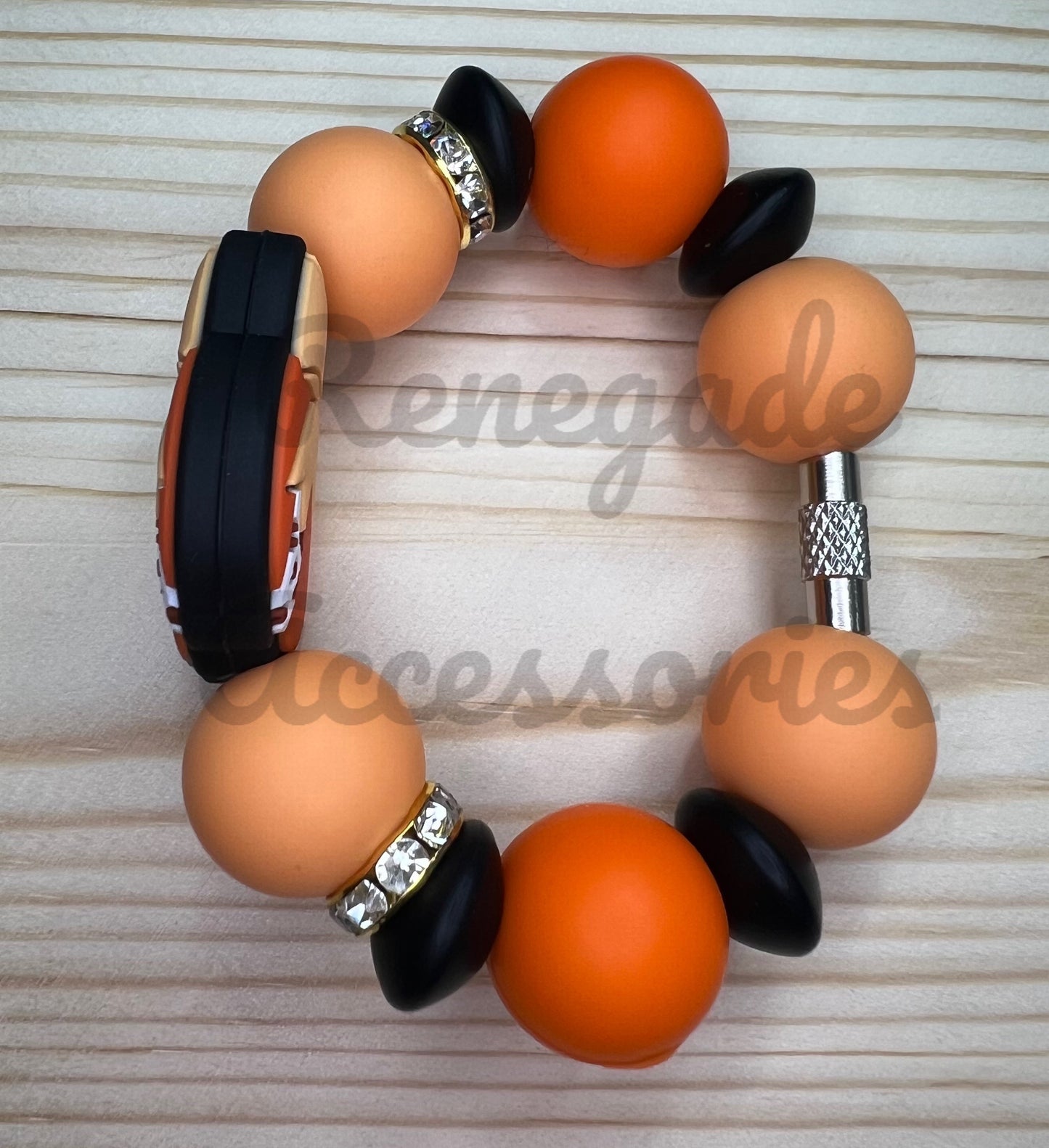Silicone Charm - Orange Pumpkin Bow