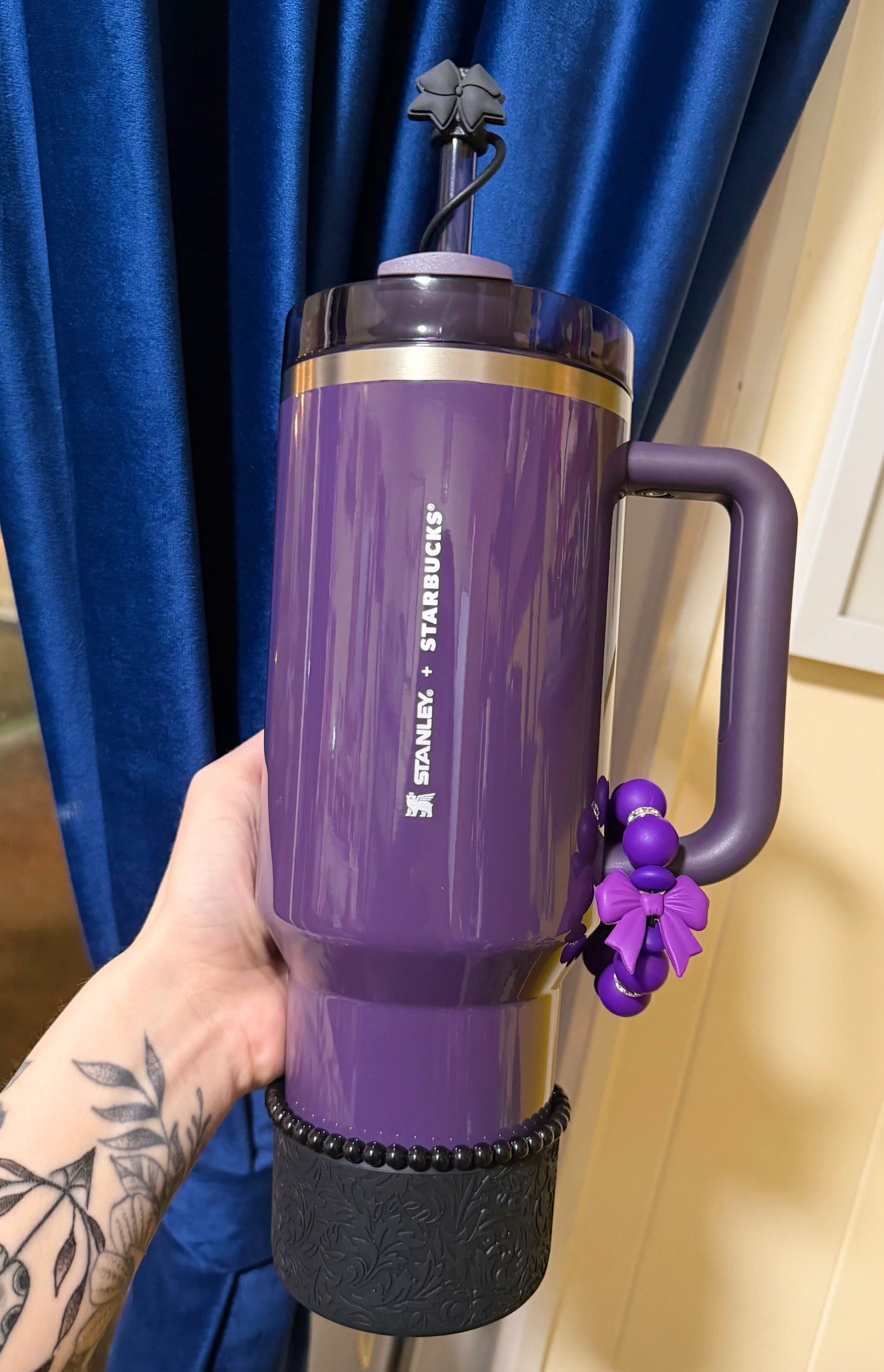 Silicone Charm - Purple Bow