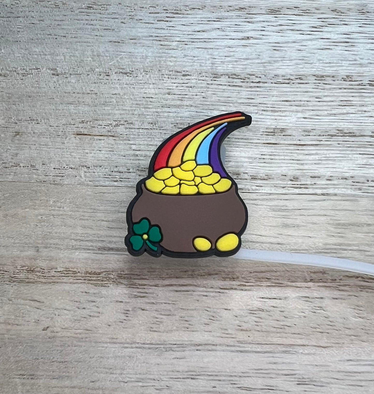 Straw Topper - Rainbow Pot Of Gold