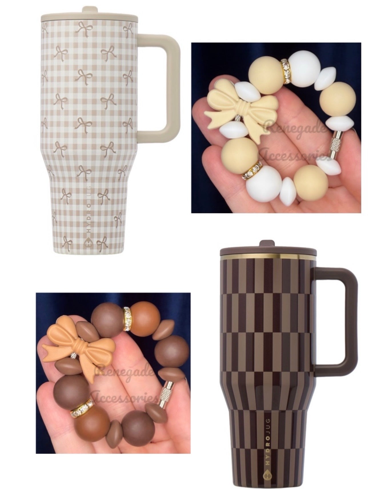 Silicone Charm - Brown Bow - Toffee