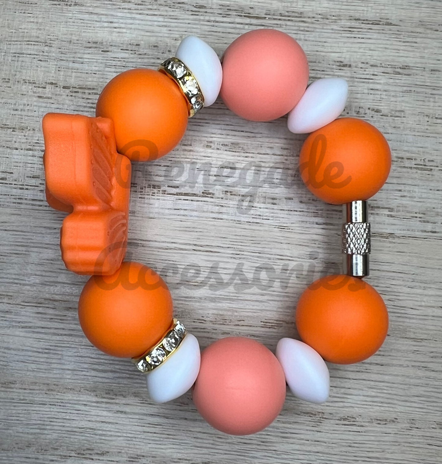 Silicone Charm - Tangerine Butterfly