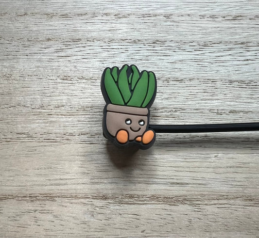 Straw Topper - Aloe Plant - Flower