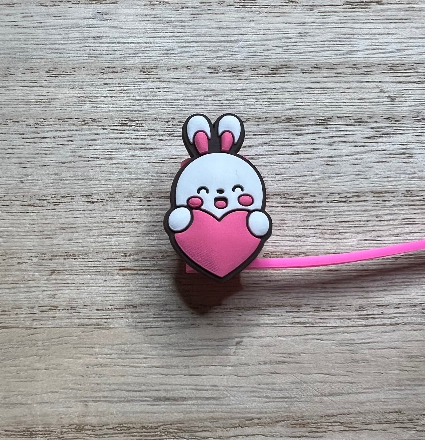 Straw Topper - Bunny Heart - Pink Attachment