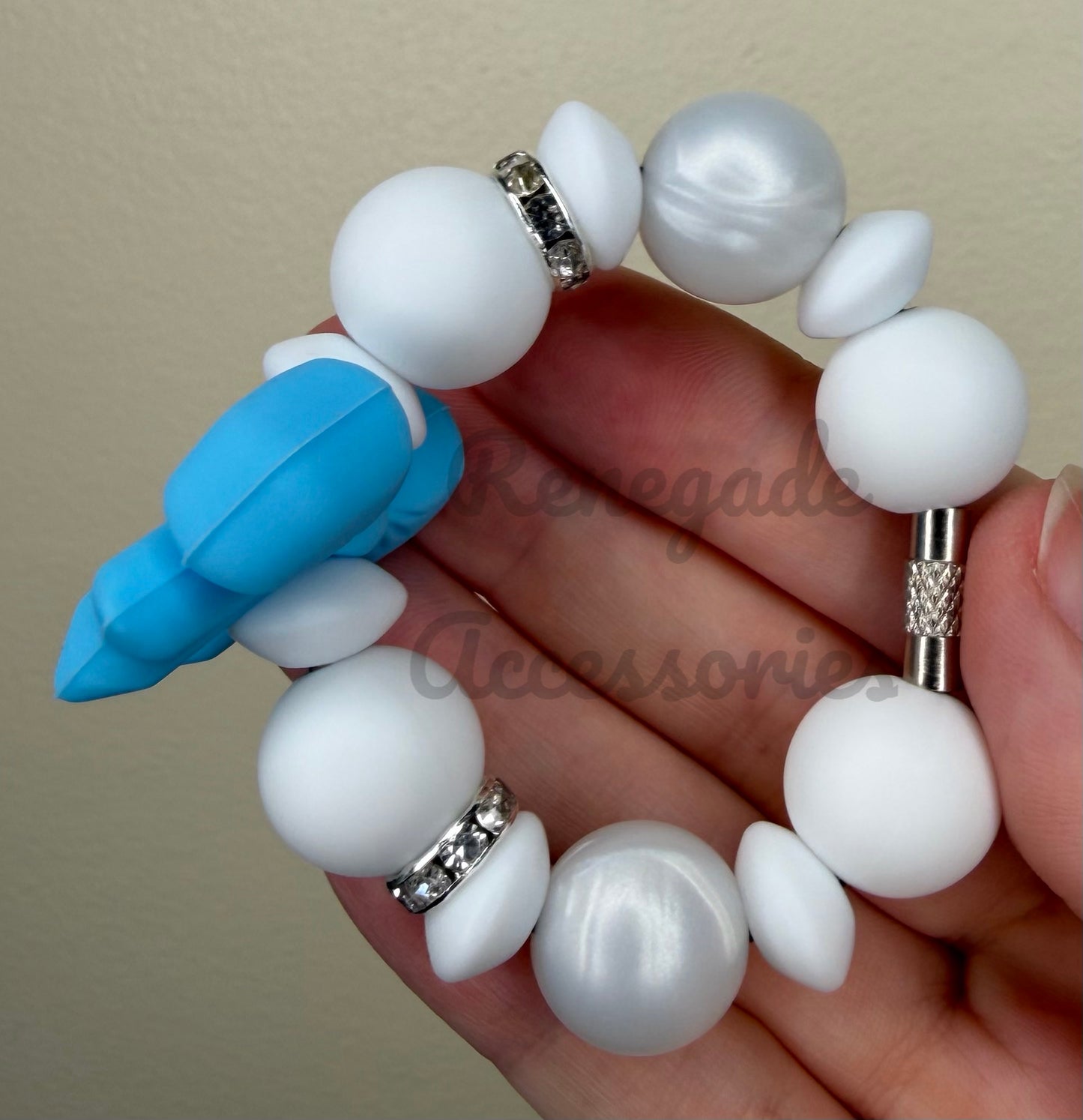 Silicone Charm - Blue Bow