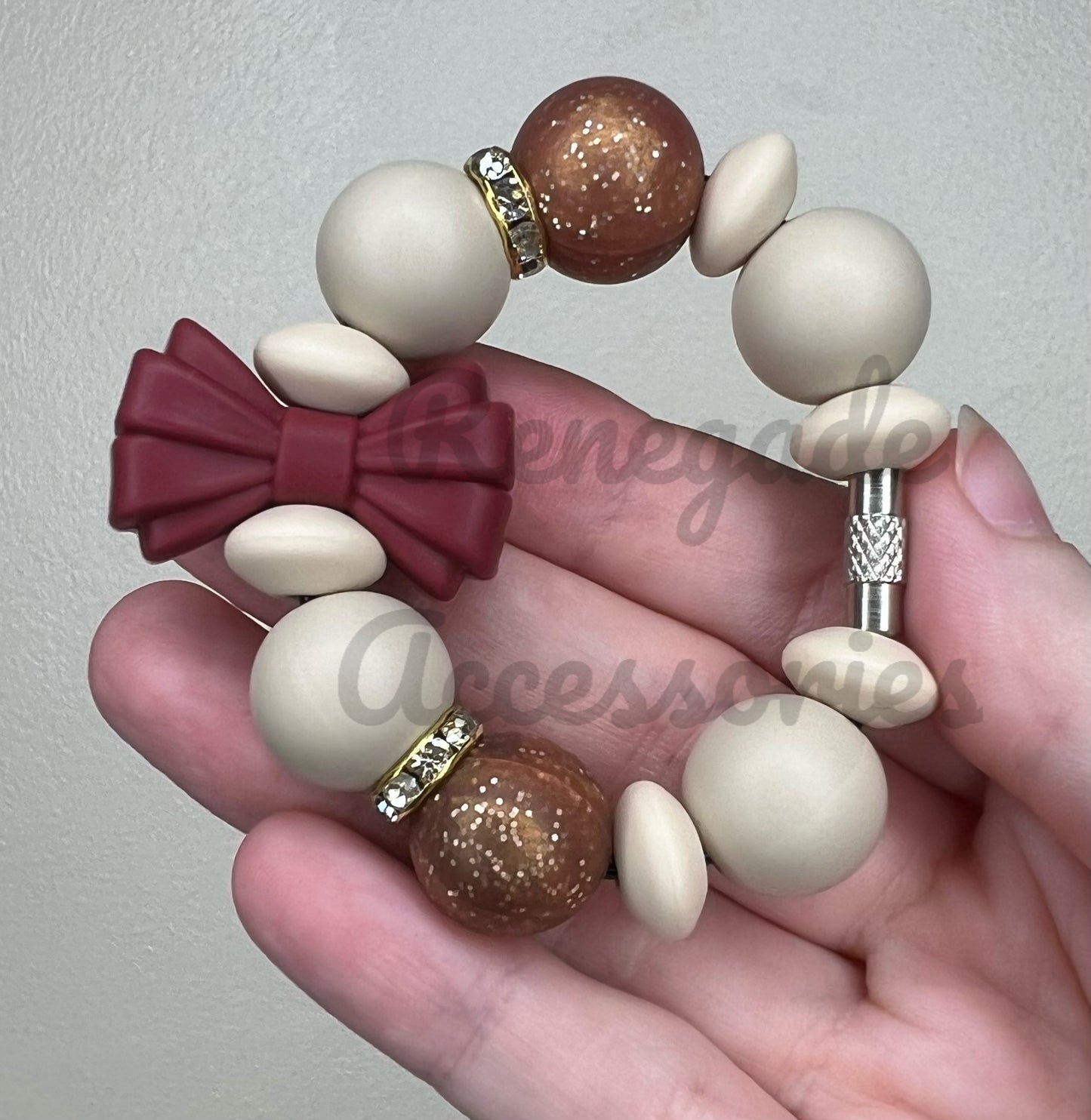 Silicone Charm - Maroon Bow - Blair