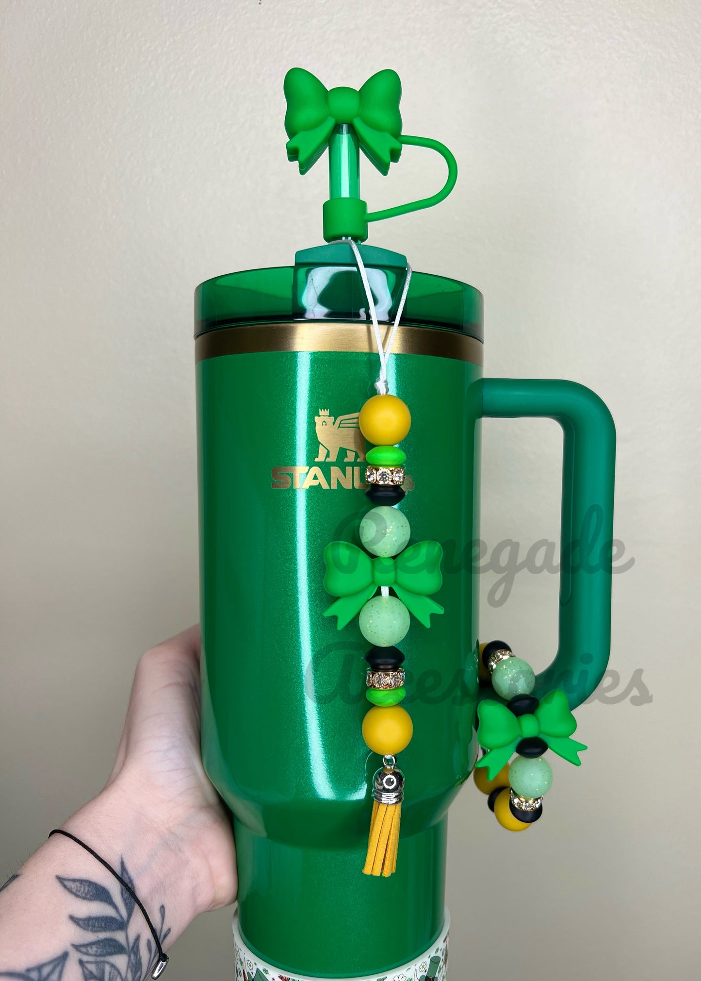 Straw Topper - St Pattys Green Bow