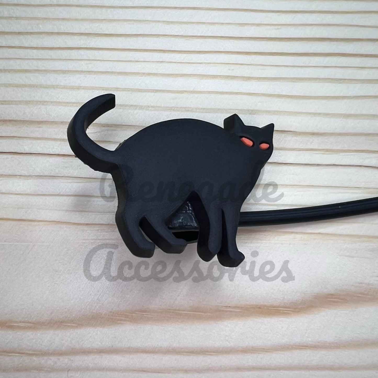Straw Topper - Black Cat