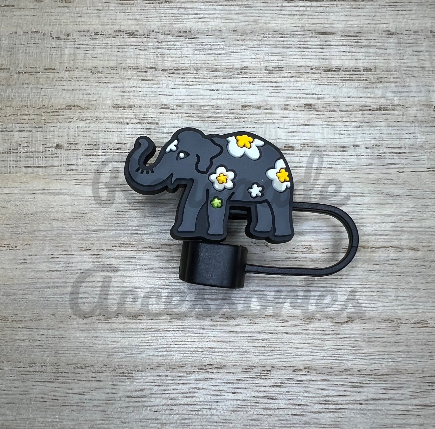 Straw Topper - Elephant - Daisy Flower