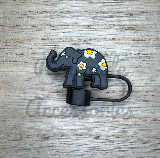 Straw Topper - Elephant - Daisy Flower