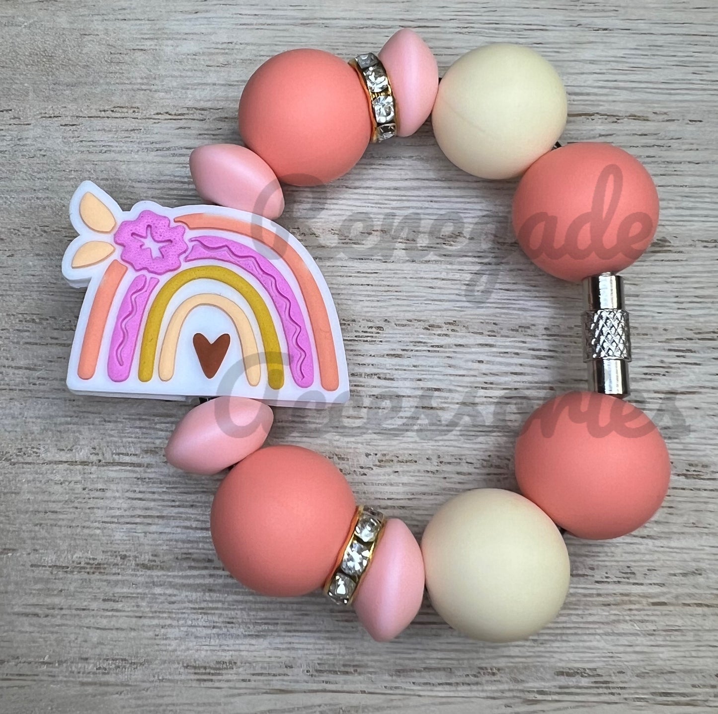 Silicone Charm - Bright Rainbow